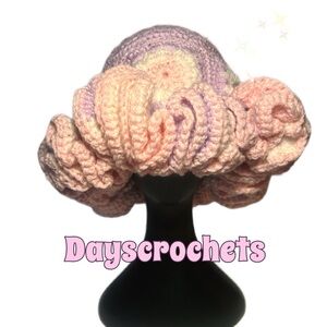 Pink and Purple Crochet Hat
